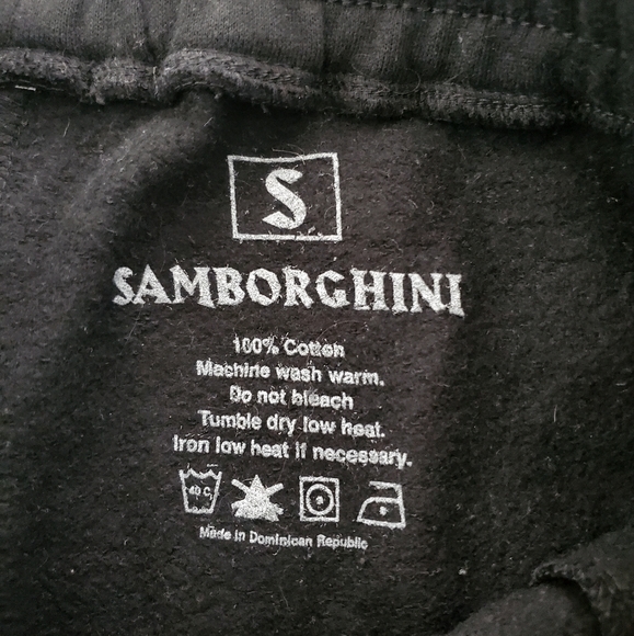 Samborghini Blue and Yellow Flame Sweat Shorts - Picture 5 of 5